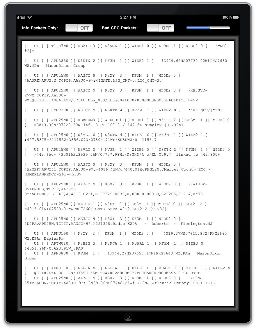 iPad iPhone Packet Radio Decoder pic
